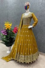 রেডিমেড জর্জেট এমব্রয়ডারি পার্টি ড্রেস - Image 2