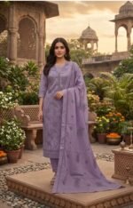 Cotton Unstitched Three Piece
