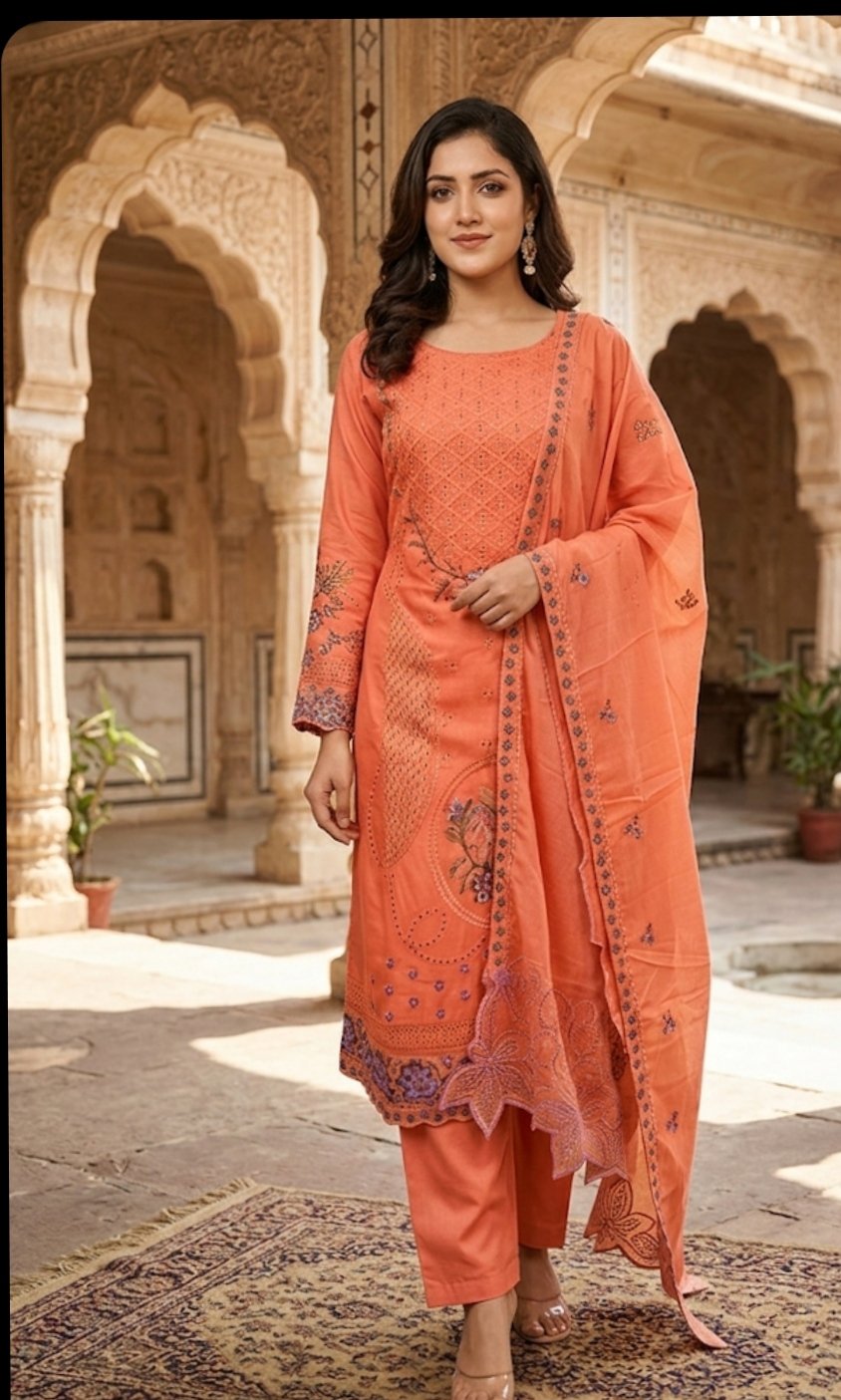 1787985589_L_6 Cotton Unstitched Three Piece - Image 1