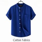 Premium Oxford Cotton Band Collar Short Sleeve Shirt