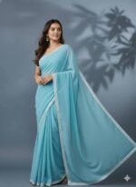 Georgette Sharee with Blouse Piece - Image 5