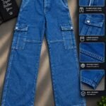 6 Pocket Cargo Denim Baggy Pant