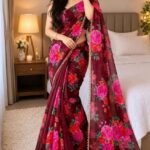 Premium Soft Georgette Saree with Pearl Work