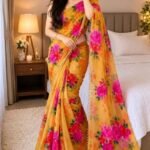 Premium Soft Georgette Saree with Pearl Work