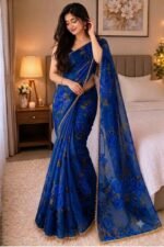 Premium Soft Georgette Saree with Pearl Work - Image 3